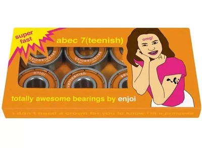 Enjoi Skateboards 8mm Teenish ABEC 7 Skateboard Bearings 8-Pack