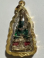 PHRA KAEW MORAKOT LP RARE OLD THAI BUDDHA AMULET PENDANT MAGIC ANCIENT IDOL#6