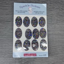 Pleasant Co American Girl 18  Doll Sparkle Sticker Sheet 2002 Oval Coconut Dog