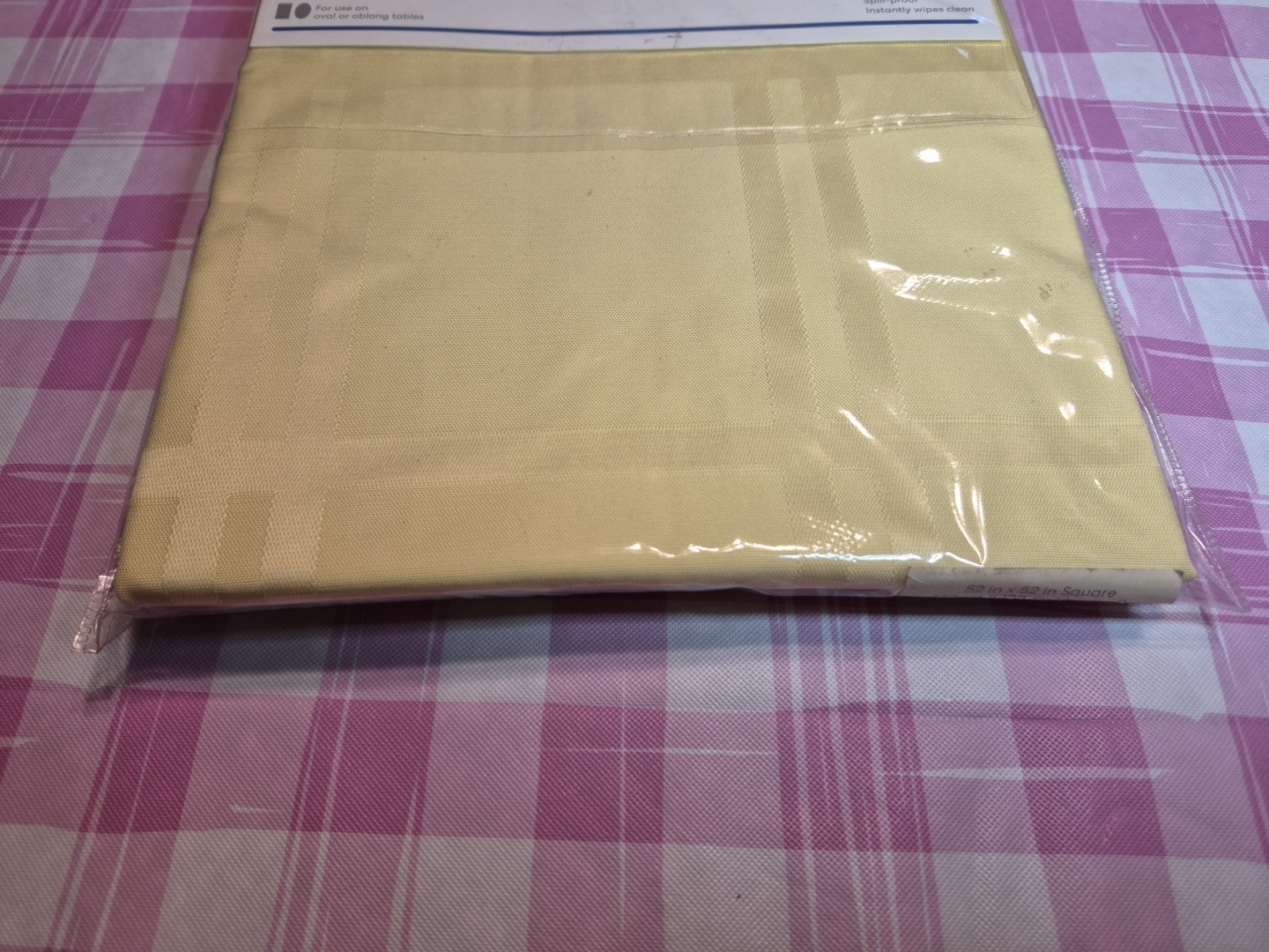 Simply Essential Windowpane Plaid Tablecloth 52x52 Yellow Bed Bath And Beyond 