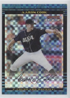 2002 Bowman Chrome Draft Picks & Prospects X-Fractor Aaron Cook Rookie RC 1u6