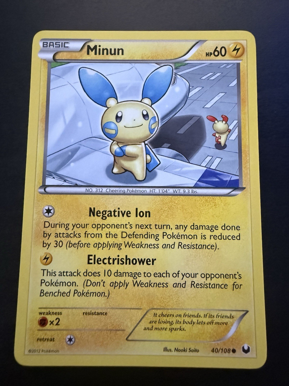 Pokemon TCG Dark Explorers Minun 40/108 Near Mint