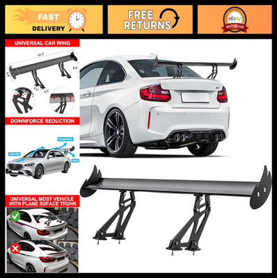 Adjustable 43.3'' GT Aluminum Rear Wing Spoiler - Lightweight Universal Racing Up