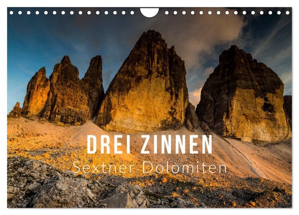 Calendar 2027 · US Version · Three Peaks. Sesto Dolomites (Wall Calendar 2027 12-image
