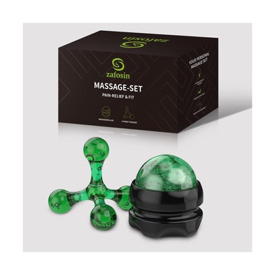 Massage Set Including Manual Massage Ball & Four Trigger Point Fing... Fast Ship
