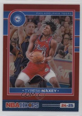 2024-25 Panini NBA Hoops Premium Red Prizm 76/99 Tyrese Maxey #84 1kk