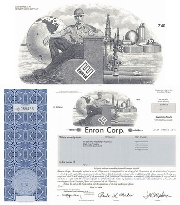 Enron Corporation - Crooked E Vignette - Printed Signature of Jeff McMahon - 2
