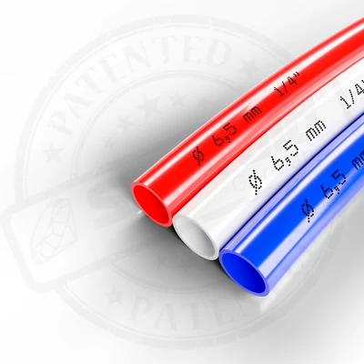 SMARALD® PE-Schlauch 1/4" weiß blau rot – Lebensmittelqualität – Trinkwasser Osmose