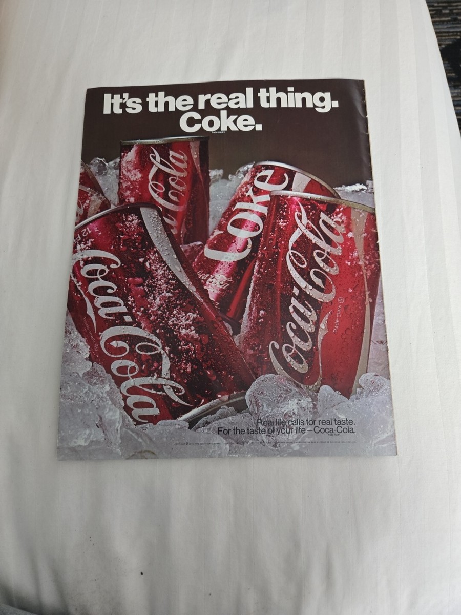 Coca-Cola 掛時計 It's the real thing 1971 COKE COCA COLA CANS THE REAL THING 10x14 Magazine Ad | eBay