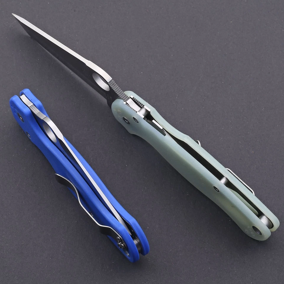 Clip de cuchillo plegable de bolsillo trasero con bloqueo de acero inoxidable de carbono transparente G10 Tanto Foto 4 de 4