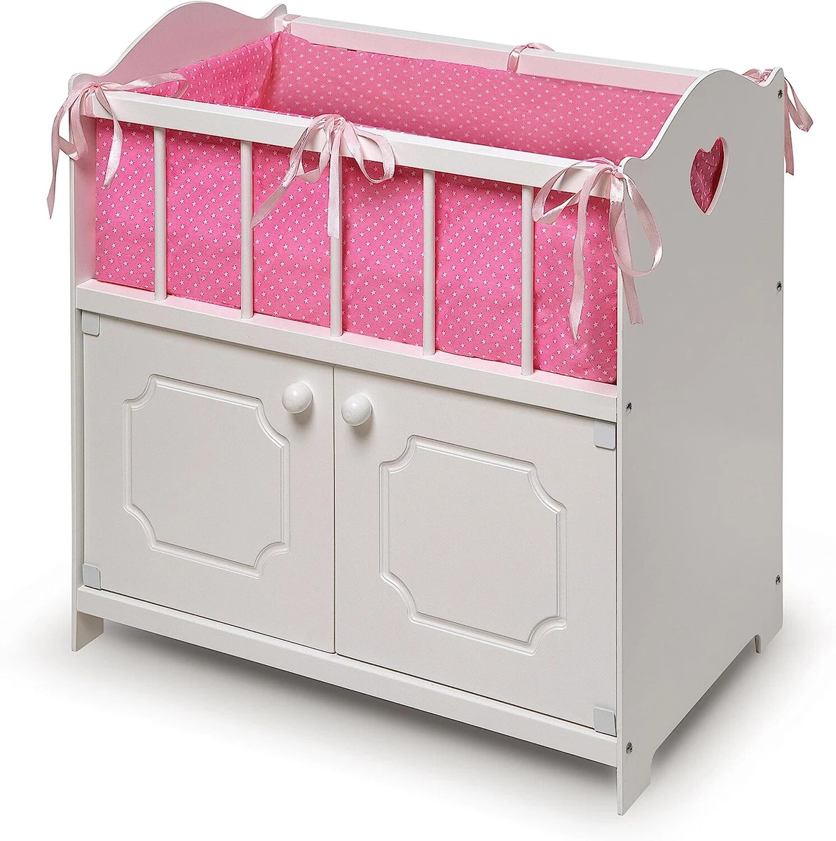 Doll Bed with Storage, Bedding, and Personalization Kit 22 inch Dolls -  White