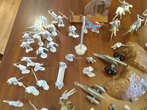 Marx Giant Blue & Gray Civil War Playset w/Exploding bnker , Soldiers, Cannons, - Picture 9 of 24