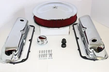 SB Ford Chrome Engine Dress Up Kit Valve Covers Washable Air Cleaner SBF 289 302