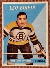 1958-59 Topps #20 Leo Boivin Boston Bruins Authentic Original Hockey Card