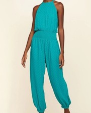 CIA.MAR TIMA Granadilla Solid-Color Jumpsuit Green Petite Small