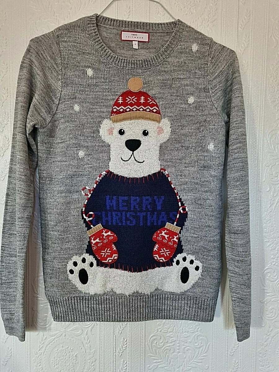 LADIES Next Winter Christmas Jumper.Size UK 14 Christmas teddy