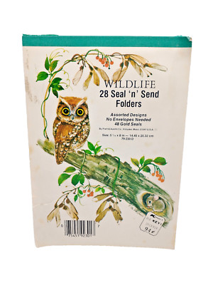 Vintage WILDLIFE Seal N Send Folders - 3 Styles  Stationery Letter Note Envelope