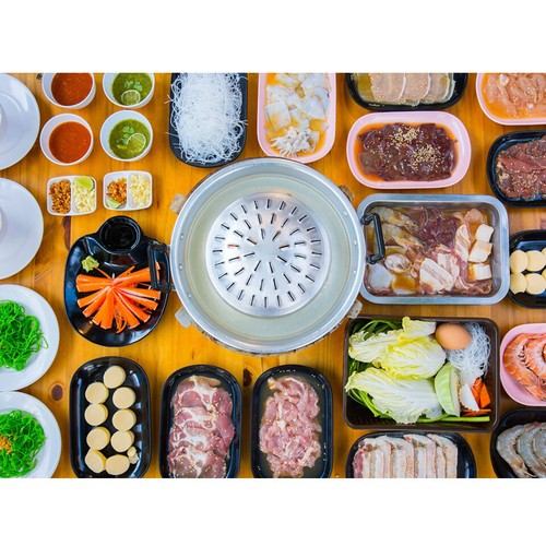 Thai Korean BBQ Grill Steak Pan Mookata Aluminium Table Topper Hot Soup Camping - Picture 5 of 9