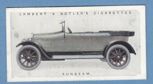 Vintage 1922 SUNBEAM Automobile Trade Card 
