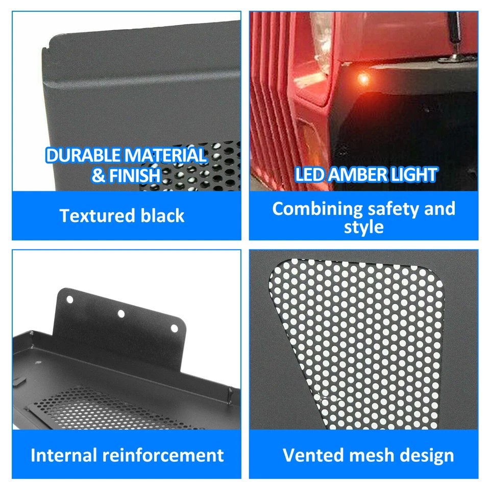 Steel Front Fender Flare Rock Guard W/LED Light For Jeep Wrangler YJ 1987-1995 Foto 3 de 4