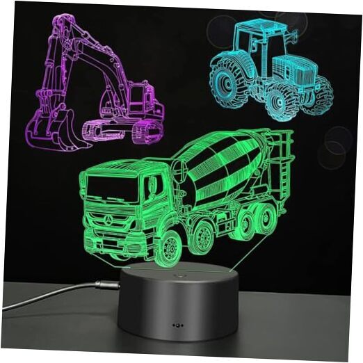Led Light Excavator Tractor Car Mixer Truck Locomotive Engineering Vehicle, 3