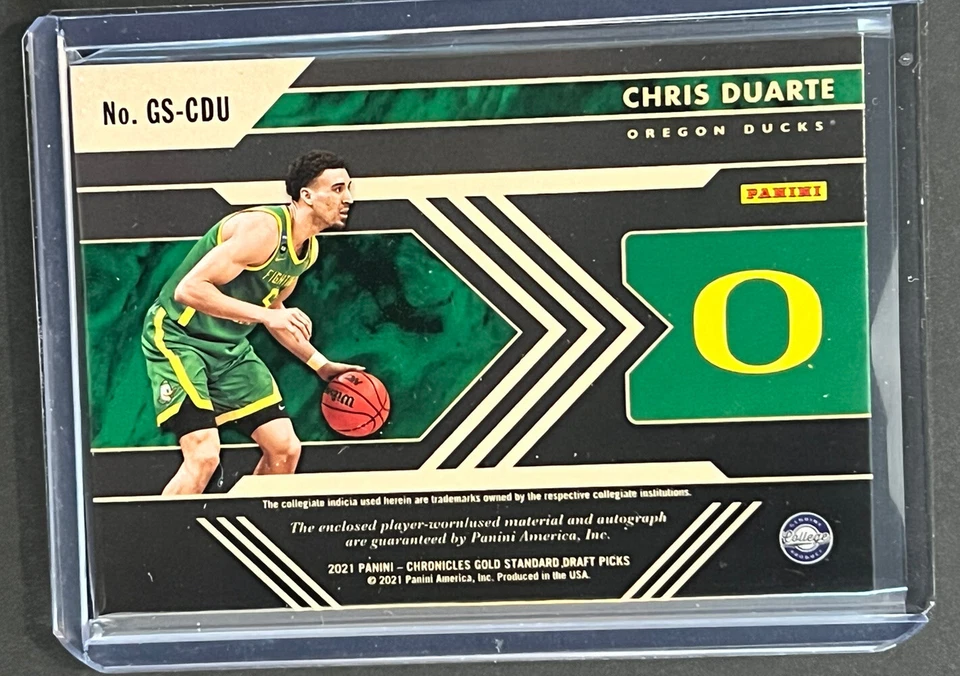 2021 Gold Standard Pacers Chris Duarte RC - Rookie Jersey Patch Auto RPA 26/99 - Image 2 of 2