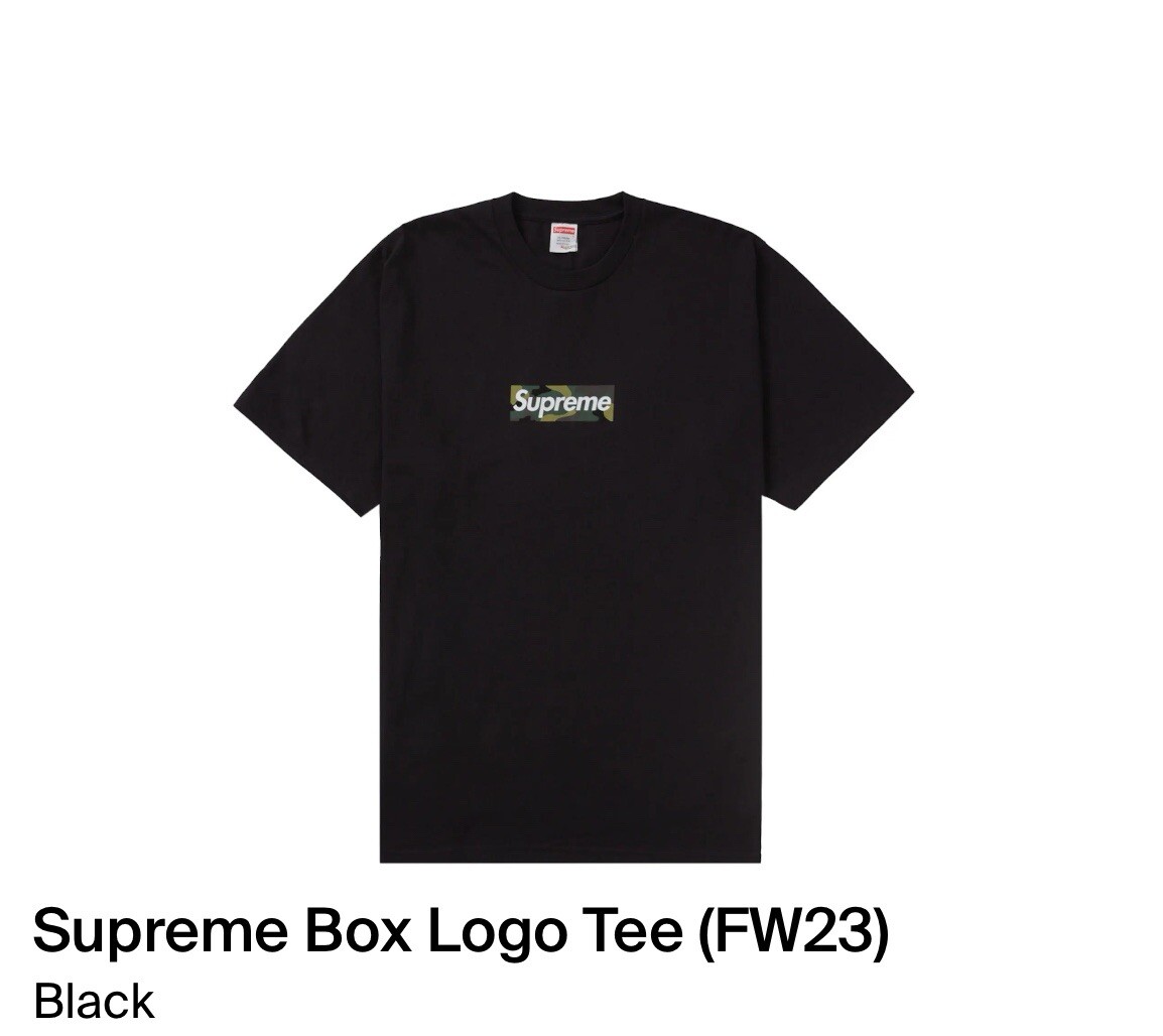 Supreme Camo Box Logo Tee Black FW23 | eBay