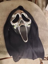 GHOST FACE SHINY GOLD MASK WITH SHROUD HALLOWEEN COSTUME FW91520