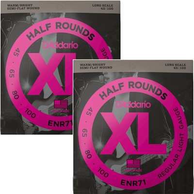 2-Pack of D'Addario ENR71 Half Rounds Long Scale Bass Strings, 45-100