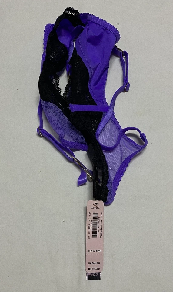 Cinturón liguero Victoria’s Secret muy sexy ribete de encaje delicioso lavanda XS/S NUEVO CON ETIQUETAS. Foto 3 de 4