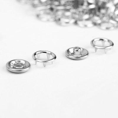 50 Sets Boutons Pression Pour Jersey - 12 Mm Argent - Avec Oeillets Et 5 Griffes - Couture & Bricolage