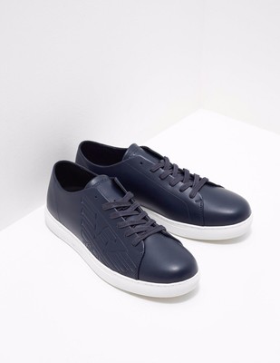 ea7 logo embossed trainers