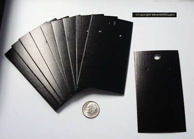 100 Black cardboard earring display cards pierced earrings peg hook hole JD037B