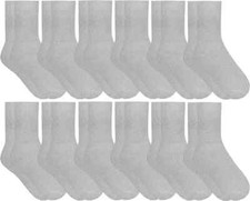 Men's Women Plain Solid Gray Sports Cotton Crew Socks Wholesale Lot 9-11 10-13