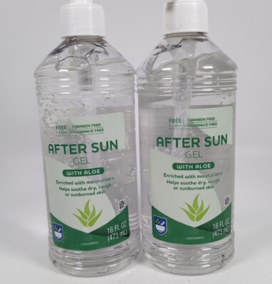 Rite Aid 2 Pack After Sun Gel with Aloe 16 fl oz Pump Bottles Exp 12/25 Sunburn