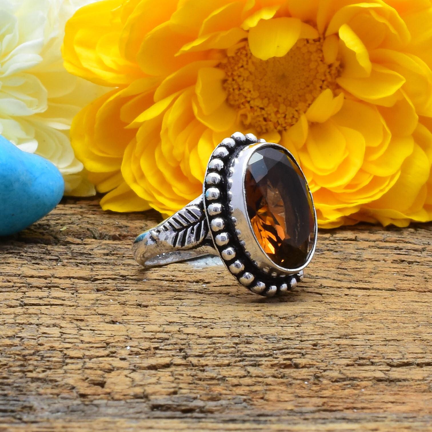 Imaginatif Fumé Gemme Topaze 925 Argent Sterling Handmade Pendentif 5