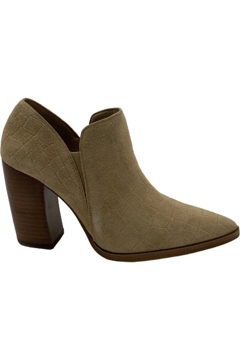 Vince Camuto Suede Slip On Booties Cintella Tortilla Croco