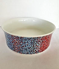 Alessi Proust Large 9"D Serving Bowl Alessandro Mendini Red Blue Speckled I170