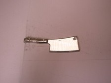 Clever Chef Knife Silver Tone Vintage SMALL Tie Bar Clip chopped foodie kitchen