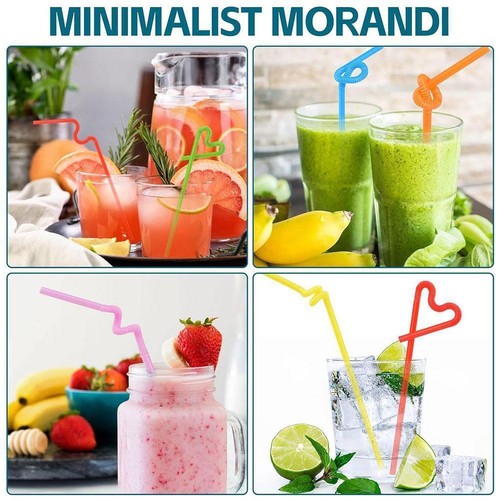 Cannucce colorate monouso 100 pezzi possono essere piegate US - Foto 7 di 12
