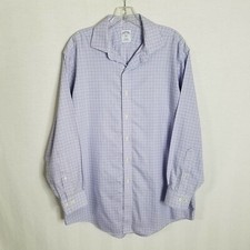 Brooks Brothers 346 Mens Plaid Button Front L/S Dress Shirt Size 16-2/3 R315