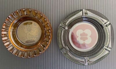 2- Vintage 1970s Hyatt Regency Hotel & Del Webb Hotels Ashtrays (One Is Damaged)
