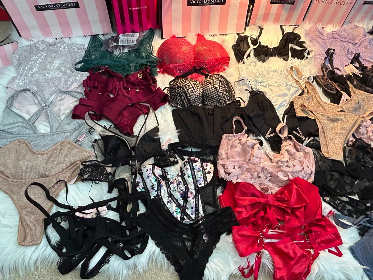 NEW VICTORIA' SECRET LOT 54 NOT PINK WHOLESALE BRA 27/PANTY 27 RANDOM STYLE  SIZE