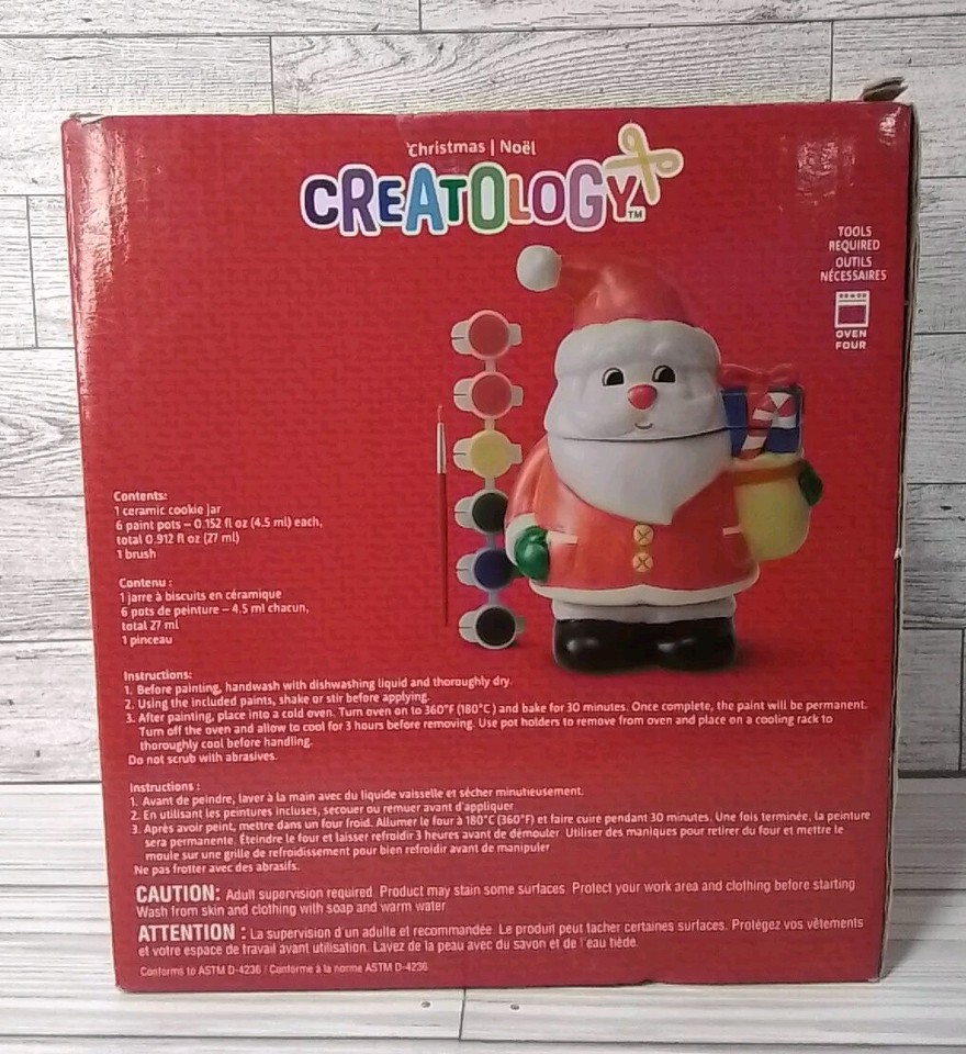 Creatology Christmas Ceramic Kids Craft Kit Paint Your Santa Cookie Jar ...