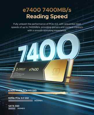 内蔵型SSD ORICO e7400 4TB PCIe4.0 NVMe M.2 SSD PS5 ORICO 4TB Gaming PCIe4.0 M.2 NVMe SSD PS5 7400MB/S Internal Solid