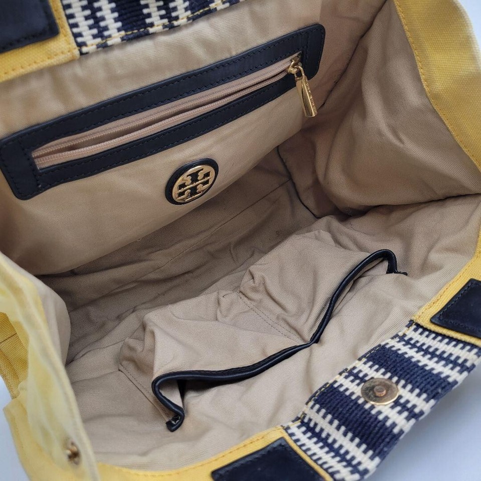 Tory Burch Handbags Canvas Leather Logo Yellow Women's premium price