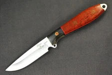 Busse Custom Short 3.6" Elmax Steak Knife .095" Elmax, Straight Grain Snake Wood