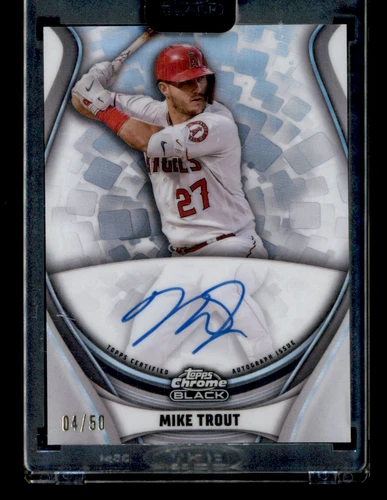 2023 Topps Chrome Black WCA-MT Mike Trout Ivory Auto 4/50 Los Angeles Angels