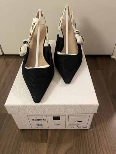 J'adior Christian Dior sling back size uk 4 black shoes