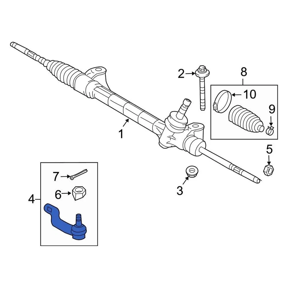 For Toyota RAV4 2006-2018 Toyota 4504649195 Right Outer Steering Tie Rod End Foto 2 de 4